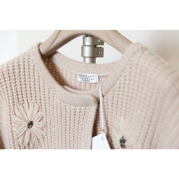 Brunello Cucinelli Cashmere Cardigan Sweater Swarovsky crystals Top S - Picture 5 of 6